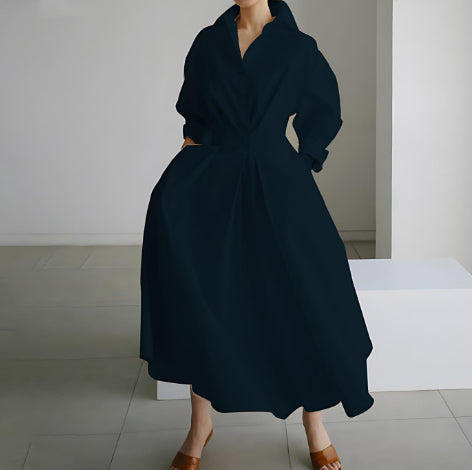 Robe Femme Taille Élastique et Manches Longues