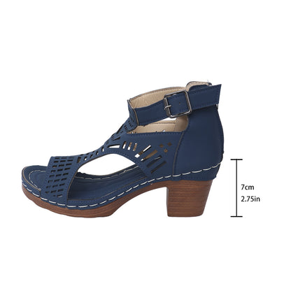 Sandales Élégantes Femme à Talons Carrés