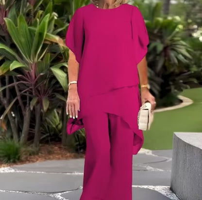 Ensemble Femme Asymétrique en Mousseline