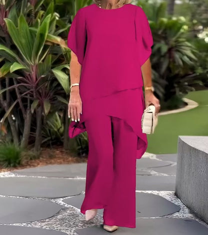 Ensemble Femme Asymétrique en Mousseline