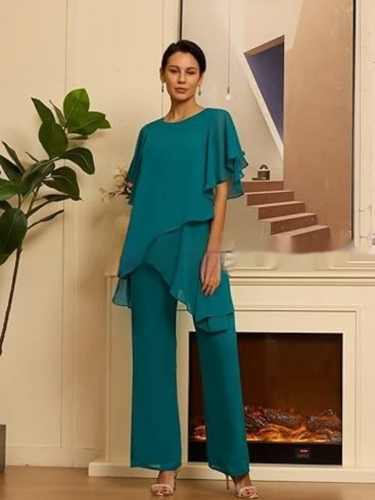 Ensemble Femme Asymétrique en Mousseline
