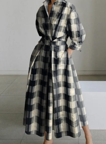 Robe Femme Taille Élastique et Manches Longues